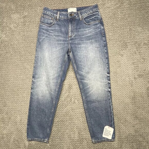 ASOS DESIGN Jeans Womens 28x30 Blue High Rise Farleigh Slim Straight‎ Mom NEW - Picture 1 of 10